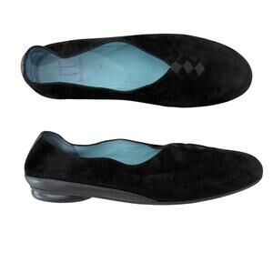 Thierry Rabotin Flats Size 41 EU 10.5 US Grace Black Suede Leather Weave Italy